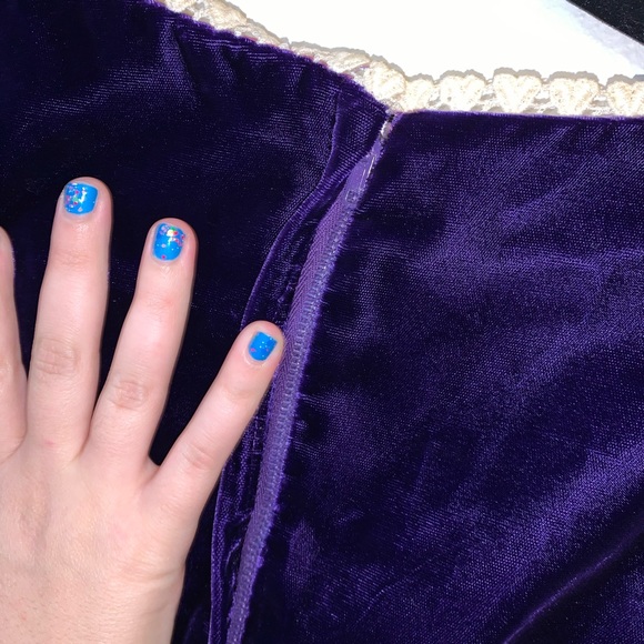 60s vintage lana purple velvet dress - Picture 4 of 8